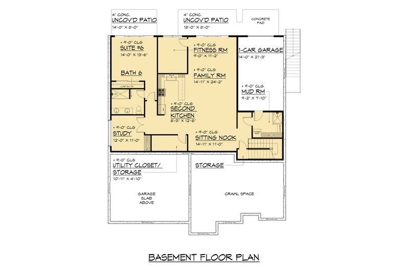 Dream House Plan - Floor Plan - Lower Floor for Contemporary House Plan #1066-283 - 6 bed, 6.5 bath