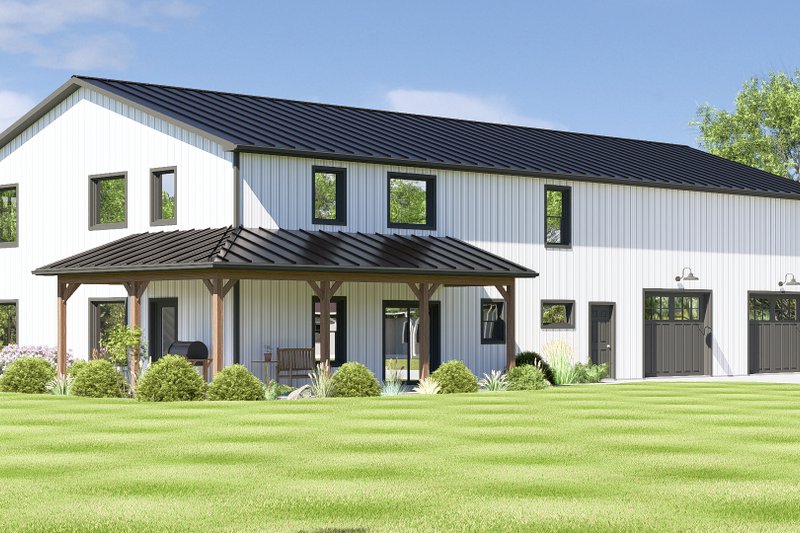 House Plan Design - Exterior - Front Elevation 3 for Barndominium House Plan #1064-164 - 4 bed, 3 bath