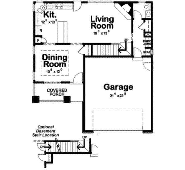 House Design - Bungalow Floor Plan - Main Floor Plan #20-1780