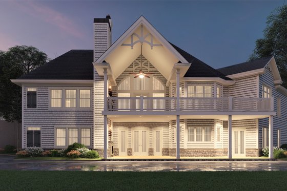 Exterior - Rear Elevation for Farmhouse House Plan #54-430 - 3 bed, 3.5 bath