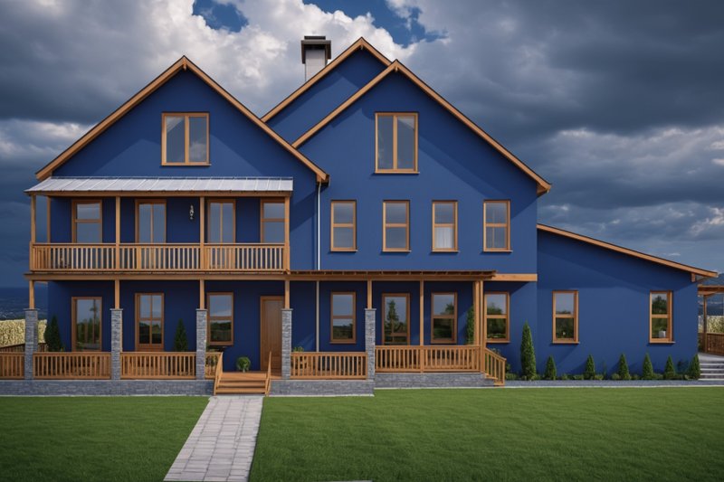 Dream House Plan - Exterior - Front Elevation 5 for Farmhouse House Plan #542-10 - 5 bed, 6 bath