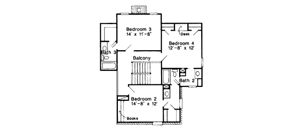 Home Plan - European Floor Plan - Upper Floor Plan #410-351