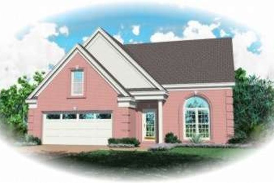 Exterior - Front Elevation for European House Plan #81-673 - 3 bed, 2.5 bath