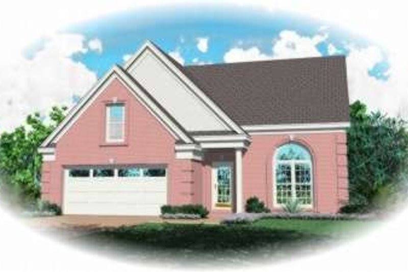 European Style House Plan - 3 Beds 2.5 Baths 1582 Sq/Ft Plan #81-673 Exterior