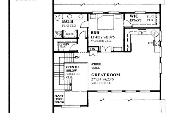 Exterior - Rear Elevation for Traditional House Plan #118-178 - 1 bed, 1.5 bath