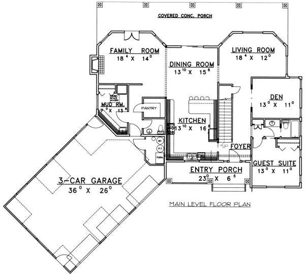 Dream House Plan - Country Floor Plan - Main Floor Plan #117-577