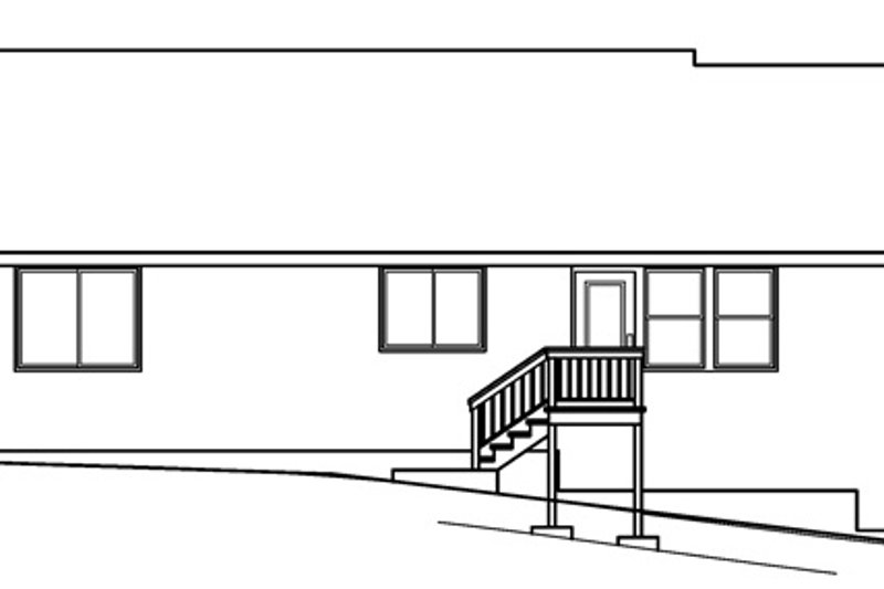 House Plan Design - Exterior - Rear Elevation for Country House Plan #124-368 - 3 bed, 2 bath
