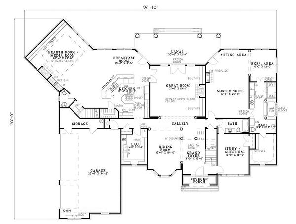 European Floor Plan - Main Floor Plan #17-256