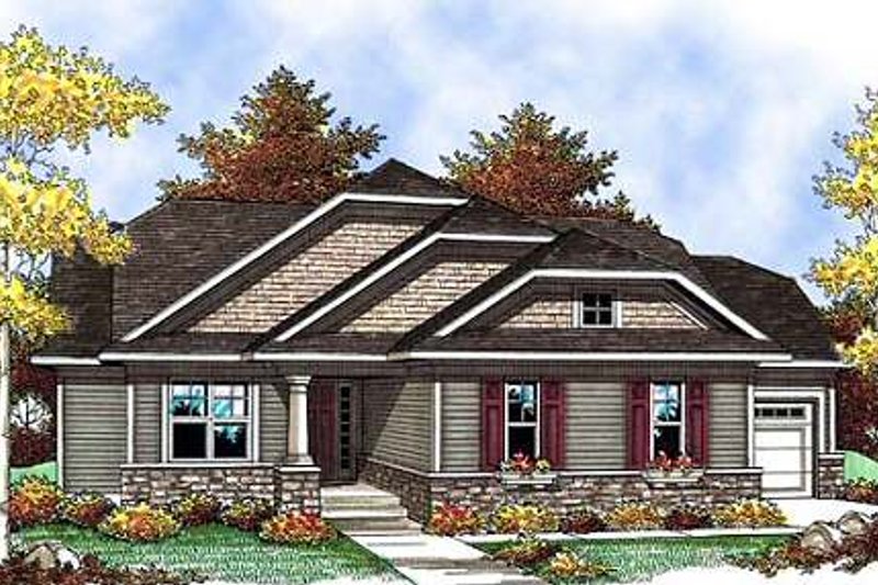 Dream House Plan - Craftsman Exterior - Front Elevation Plan #70-900