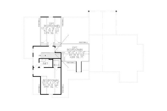 Floor Plan - Upper Floor for Farmhouse House Plan #54-389 - 4 bed, 3.5 bath
