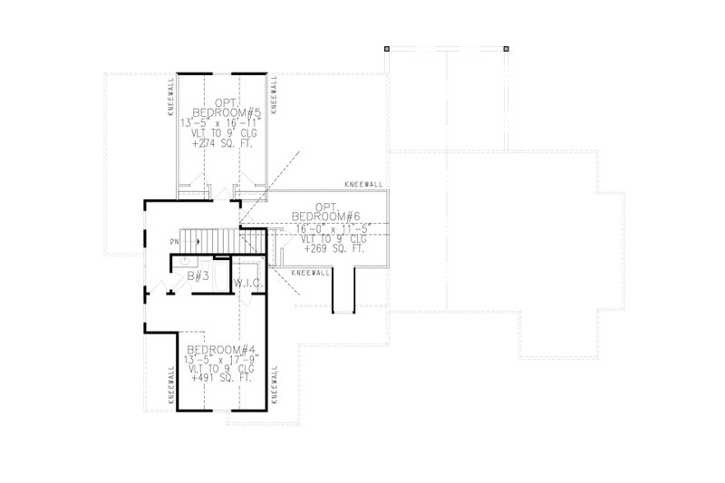 Dream House Plan - Floor Plan - Upper Floor for Farmhouse House Plan #54-389 - 4 bed, 3.5 bath