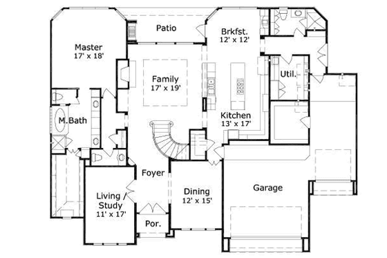 Floor Plan - Main Floor for European House Plan #411-180 - 5 bed, 4 bath