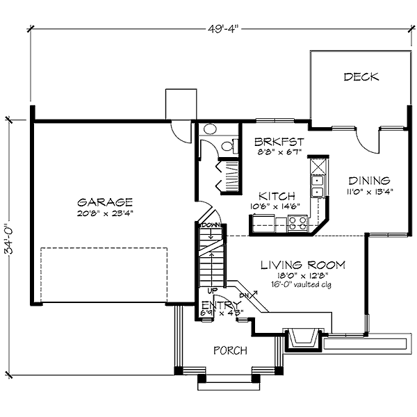Architectural House Design - Modern Floor Plan - Main Floor Plan #320-477