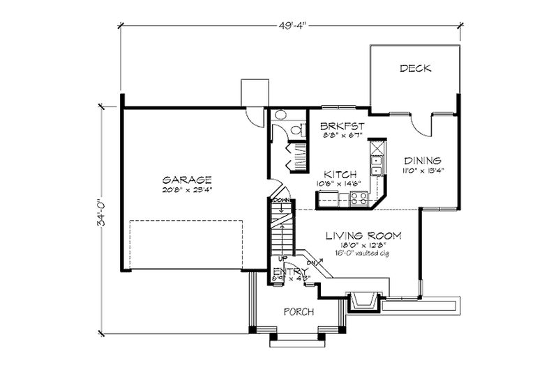 Dream House Plan - Floor Plan - Main Floor for Modern House Plan #320-477 - 2 bed, 2.5 bath