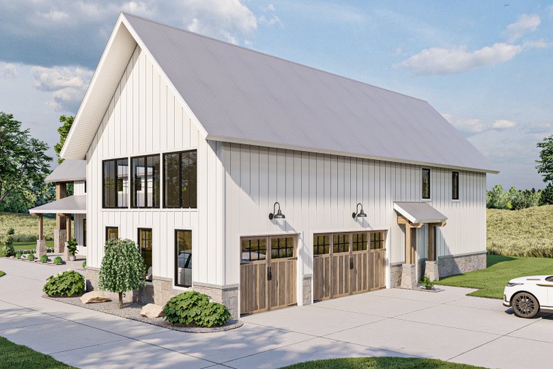 Architectural House Design - Exterior - Rear Elevation for Barndominium House Plan #455-250 - 4 bed, 3.5 bath