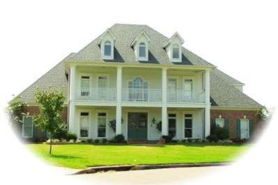 Exterior - Front Elevation for Colonial House Plan #81-1597 - 4 bed, 4 bath