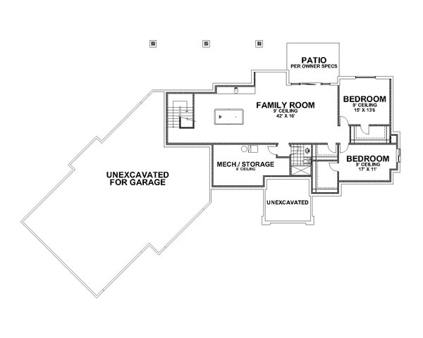 Prairie Floor Plan - Lower Floor Plan #112-208