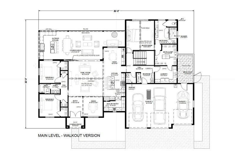 House Plan Design - Floor Plan - Main Floor 2 for Contemporary House Plan #1069-42 - 3 bed, 2.5 bath
