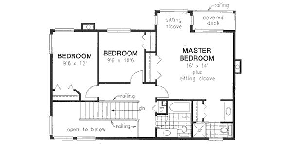 Traditional Floor Plan - Upper Floor Plan #18-9107