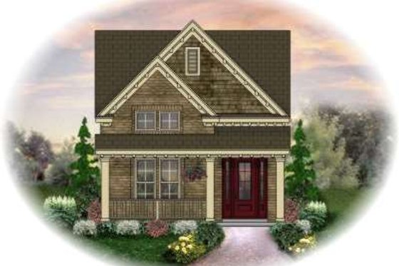 Exterior - Front Elevation for Country House Plan #81-1379 - 3 bed, 2.5 bath