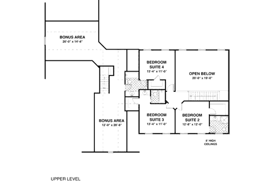Floor Plan - Upper Floor for Craftsman House Plan #56-587 - 4 bed, 4.5 bath