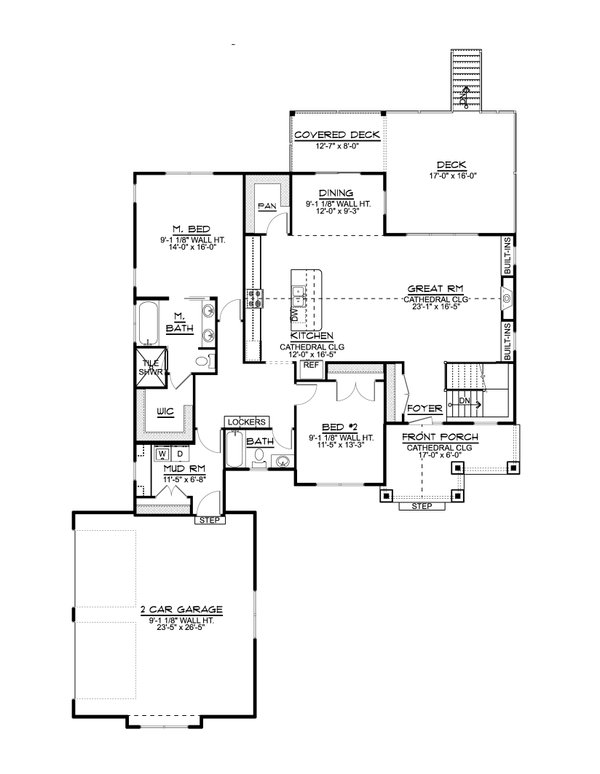 Dream House Plan - Craftsman Floor Plan - Main Floor Plan #1064-342