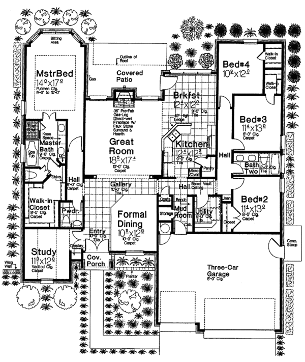Architectural House Design - Classical Floor Plan - Main Floor Plan #310-1204