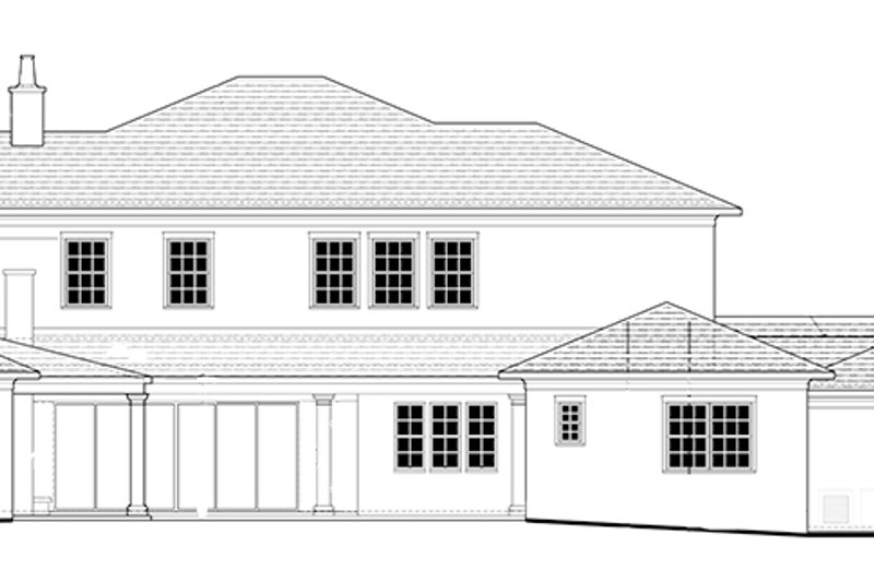 Architectural House Design - Exterior - Rear Elevation for Mediterranean House Plan #1058-86 - 4 bed, 5 bath