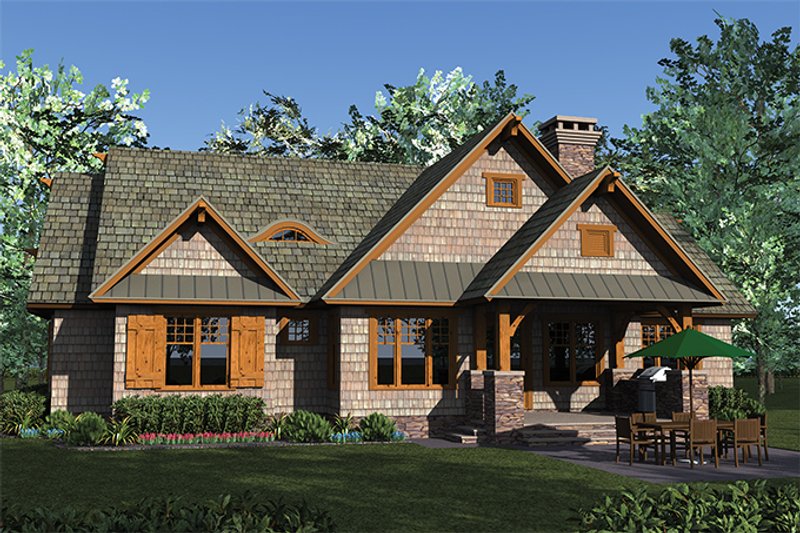 Home Plan - Exterior - Rear Elevation for Craftsman House Plan #453-615 - 3 bed, 3.5 bath