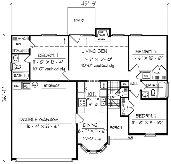 Home Plan - Traditional Floor Plan - Main Floor Plan #42-673