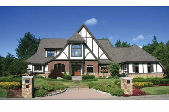 Exterior - Front Elevation 9 for Tudor House Plan #928-27 - 4 bed, 3.5 bath
