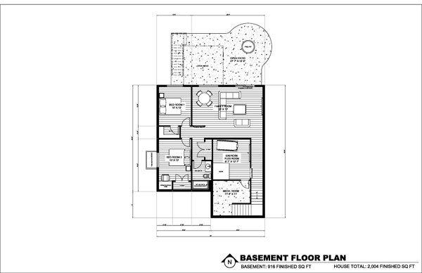 Contemporary Floor Plan - Lower Floor Plan #1075-16