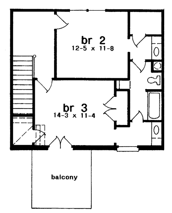 House Plan Design - Country Floor Plan - Upper Floor Plan #301-135