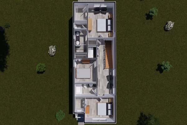 House Blueprint - Modern Floor Plan - Upper Floor Plan #513-2412