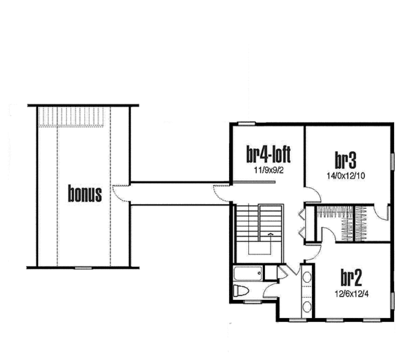 House Blueprint - Traditional Floor Plan - Upper Floor Plan #435-17