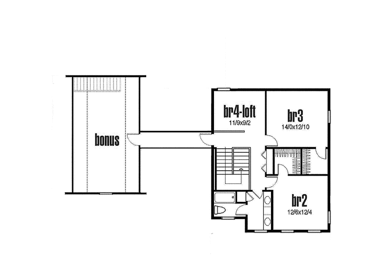 Dream House Plan - Floor Plan - Upper Floor for Traditional House Plan #435-17 - 3 bed, 2.5 bath