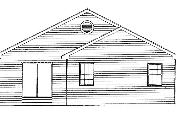 Exterior - Rear Elevation for Ranch House Plan #72-1039 - 4 bed, 2 bath
