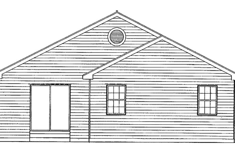 House Design - Exterior - Rear Elevation for Ranch House Plan #72-1039 - 4 bed, 2 bath