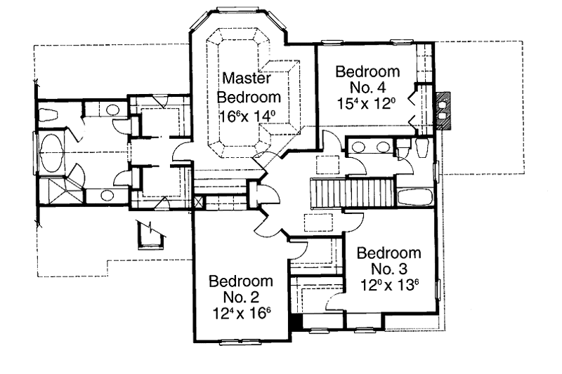 Home Plan - Floor Plan - Upper Floor for Country House Plan #429-213 - 4 bed, 2.5 bath