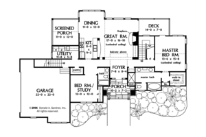 Floor Plan - Main Floor for Craftsman House Plan #929-934 - 3 bed, 3 bath