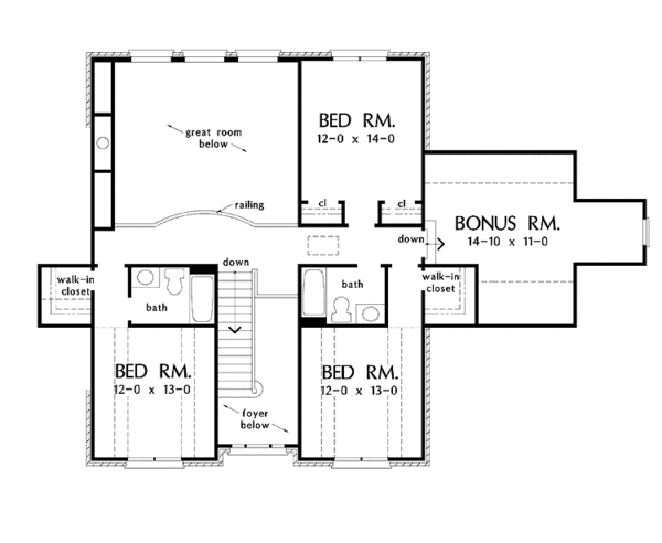 Dream House Plan - Country Floor Plan - Upper Floor Plan #929-886
