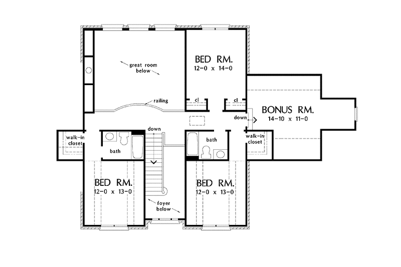 Home Plan - Floor Plan - Upper Floor for Country House Plan #929-886 - 4 bed, 3.5 bath