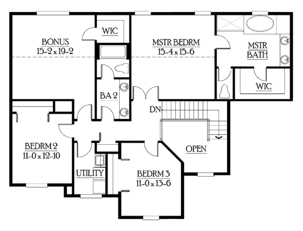 House Plan Design - Craftsman Floor Plan - Upper Floor Plan #132-304