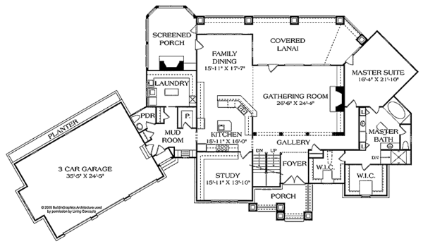 House Plan Design - Craftsman Floor Plan - Main Floor Plan #453-455