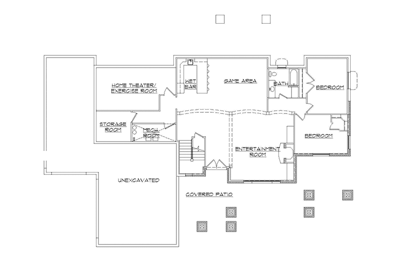 Architectural House Design - Floor Plan - Lower Floor for Craftsman House Plan #945-127 - 2 bed, 2 bath