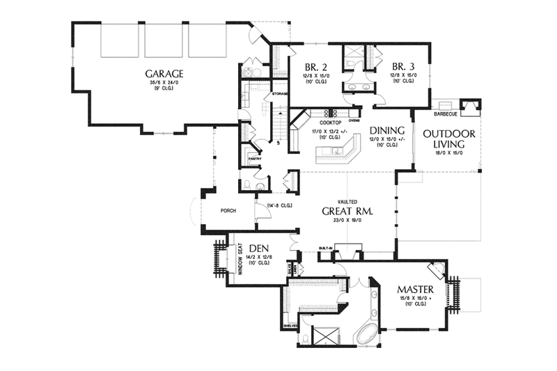 Dream House Plan - Floor Plan - Main Floor for Country House Plan #48-898 - 3 bed, 2.5 bath