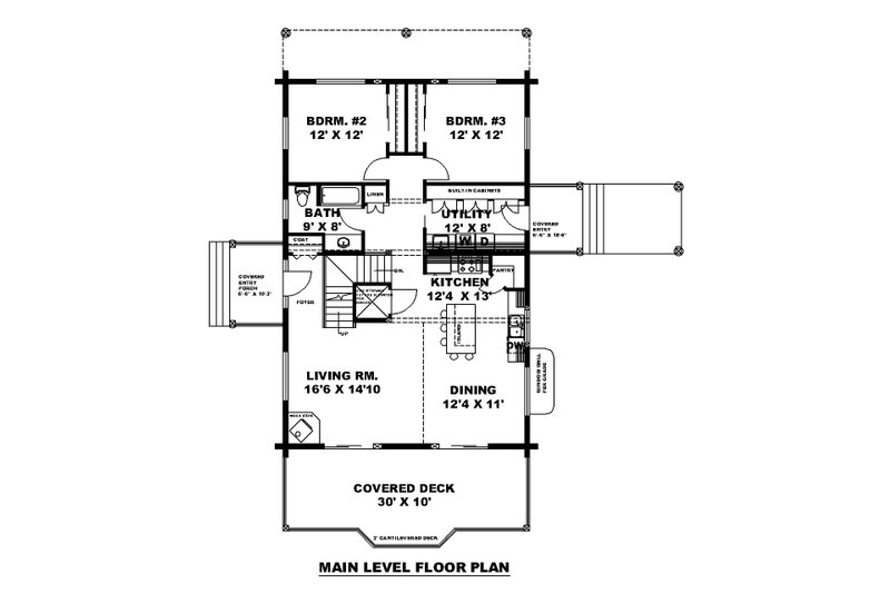Home Plan - Floor Plan - Main Floor for Log House Plan #117-1019 - 3 bed, 2.5 bath