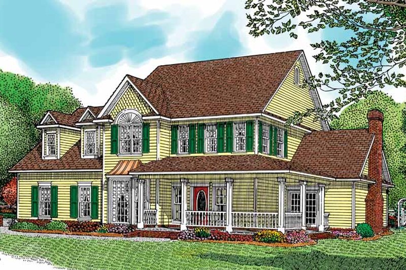 Home Plan - Country Exterior - Front Elevation Plan #11-252