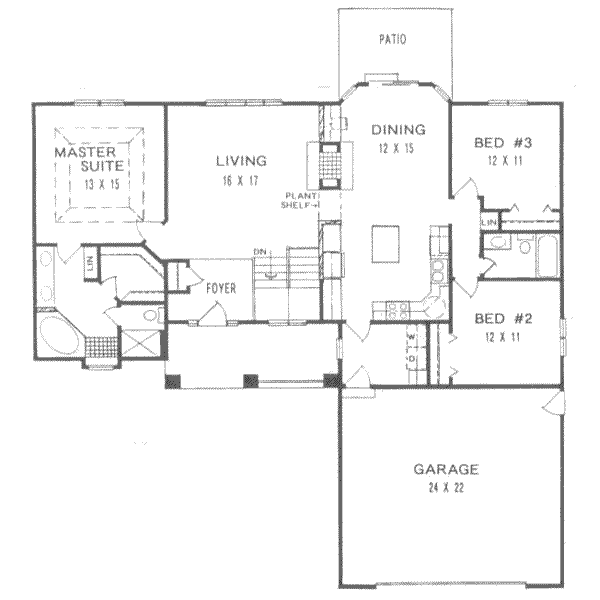 Home Plan - Traditional Floor Plan - Main Floor Plan #58-149