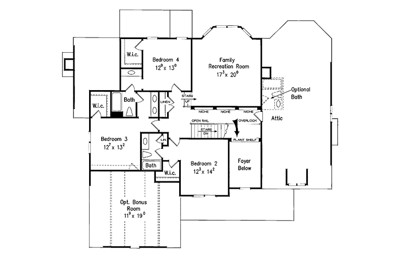 House Blueprint - Floor Plan - Upper Floor for Country House Plan #927-854 - 4 bed, 3.5 bath